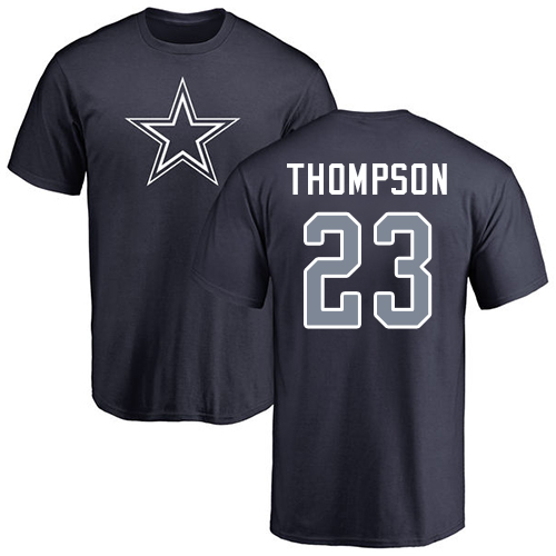 Men Dallas Cowboys Navy Blue Darian Thompson Name and Number Logo #23 Nike NFL T Shirt